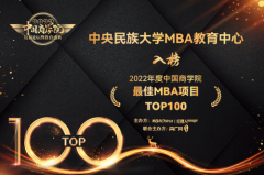 中央民族大学MBA荣获 “2022年度中国商